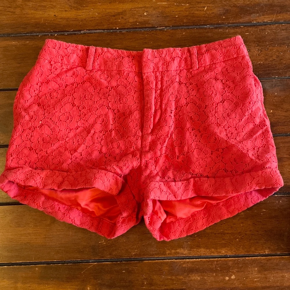 Hot Pink Lace Shorts